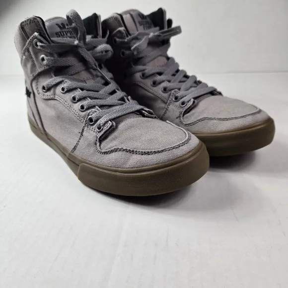 Supra Charcoal Canvas High-Top Sneakers - Picture 2 of 10